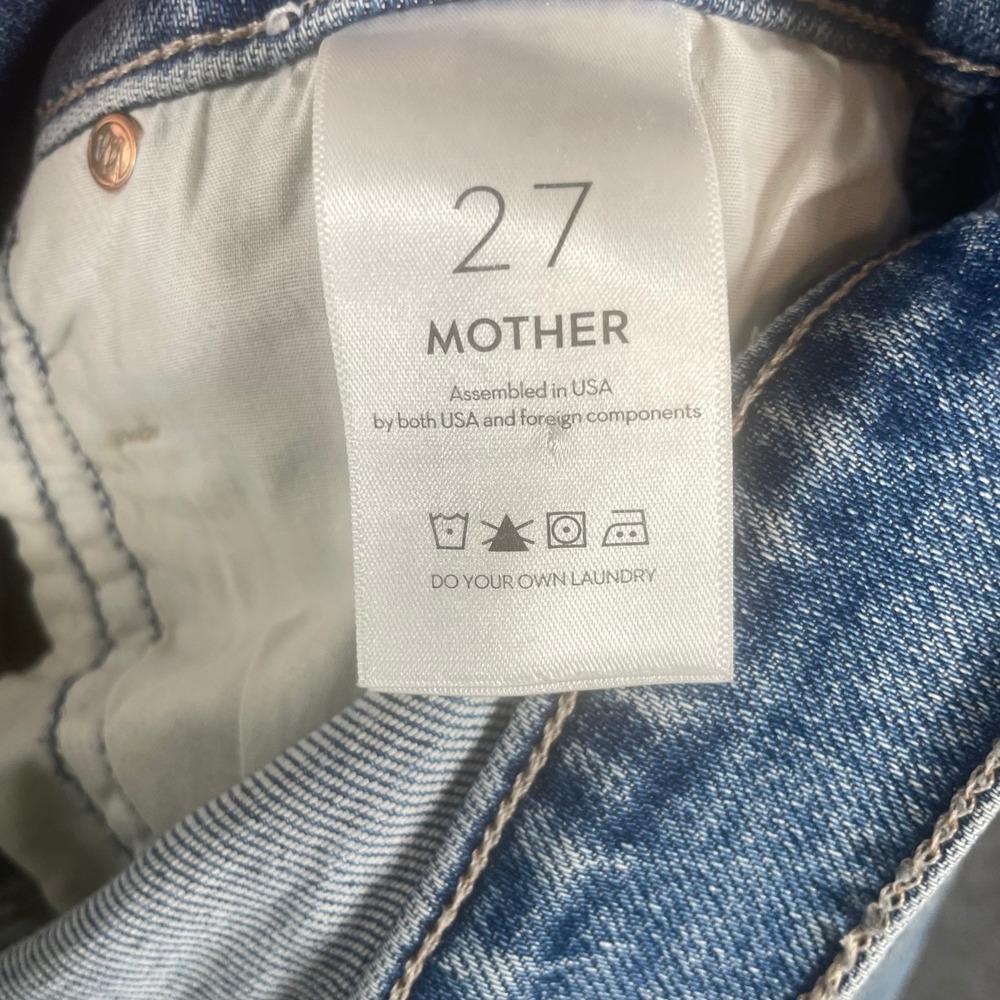 MOTHER Women's Straight Leg Jeans in Light Blue Wash - Picture 5 of 15